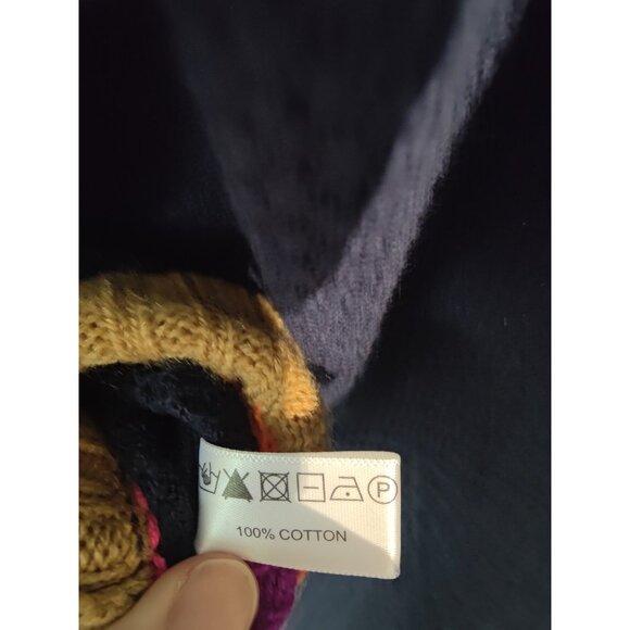 Lisa Todd Border Order Navy Blue & Multicolor Pullover 100% Cotton (SOLD) - Picture 6 of 10